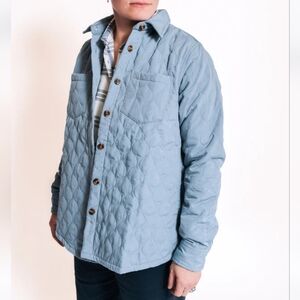 Peau De Loup Dusty Blue Quilted Shacket